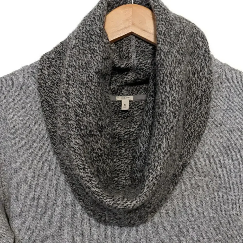 J.Crew Gray Wool Cowl Neck Pullover Sweater Casual Fall Winter Long Sleeve M
